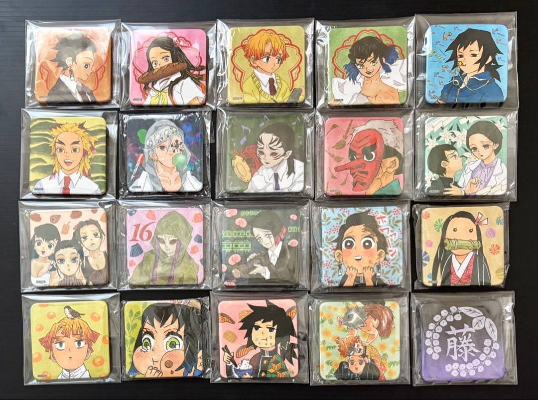 鬼滅の刃 スクエア 缶バッジ アナザーカラー コンプリートセット